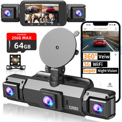 pahaa 4-channel dash cam front camera captures clear footage for day and night use.