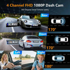 pahaa 4-channel dash cam rear camera records the rear view clearly even at night.