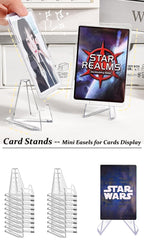 Pairswind clear acrylic easel displaying a graded sports card securely