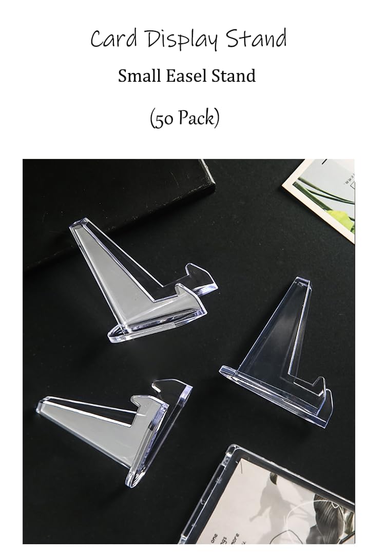Pairswind sports card stand for baseball and football cards on a shelf