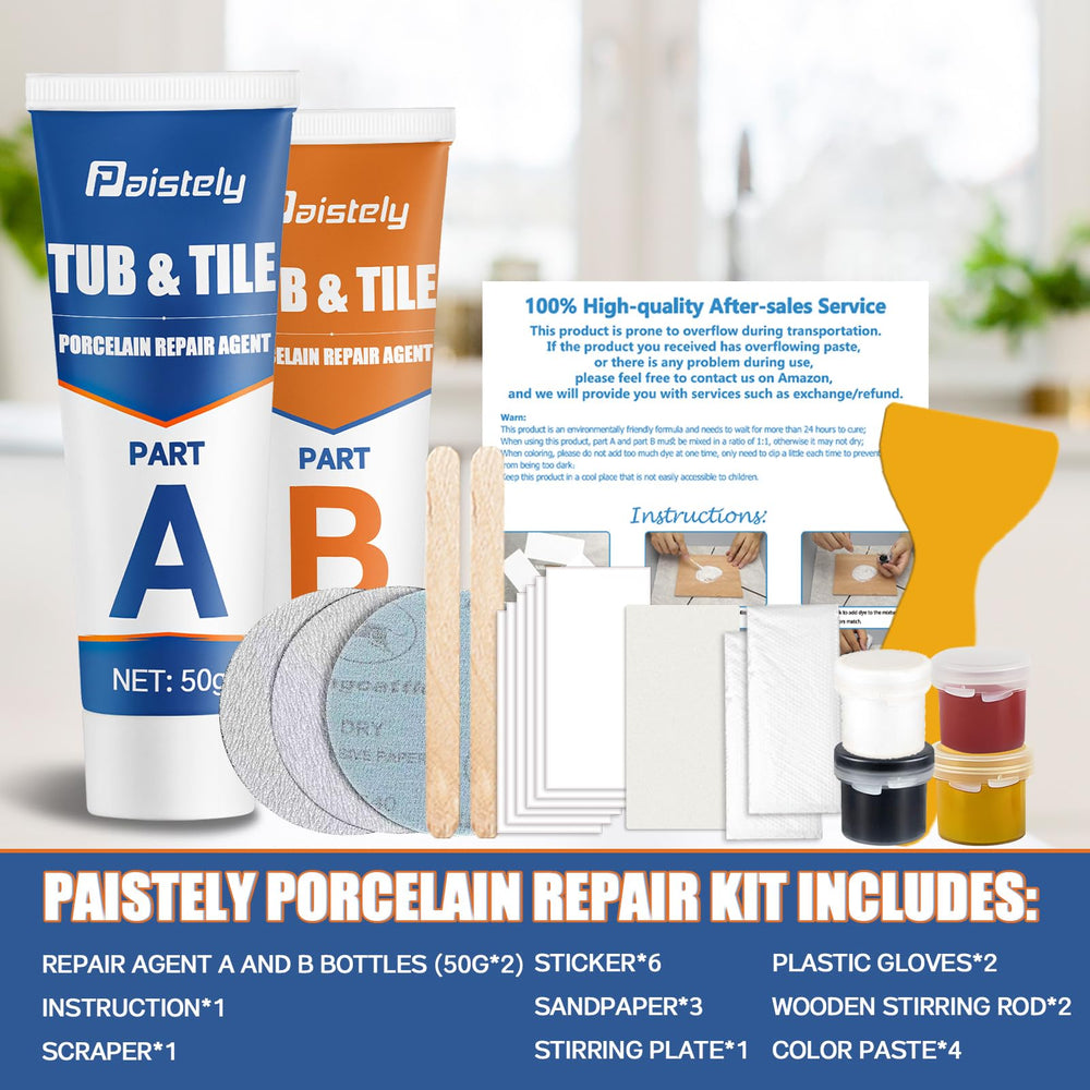Paistely fiberglass repair mix seals cracks in ceramics for water resistant results.
