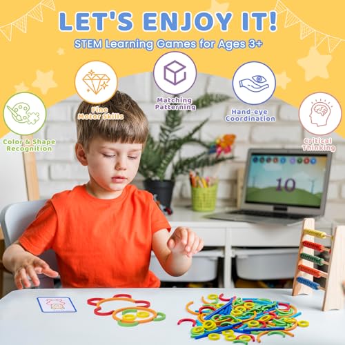 Pajojoqa wooden sticks and rings for building letters and patterns