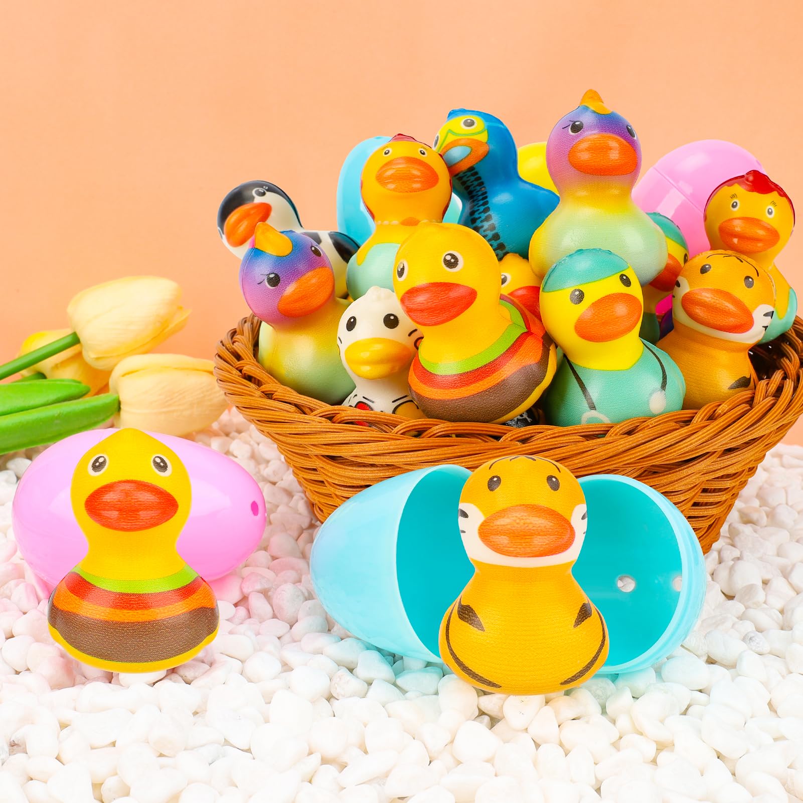 PAKSPAK Easter egg hunt with mini duck toys inside each egg