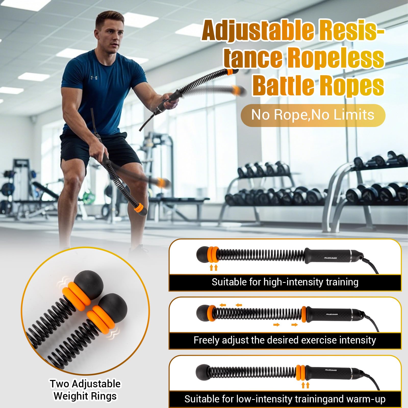 Paleclouds adjustable weight rings enabling quick resistance changes for HIIT sessions.