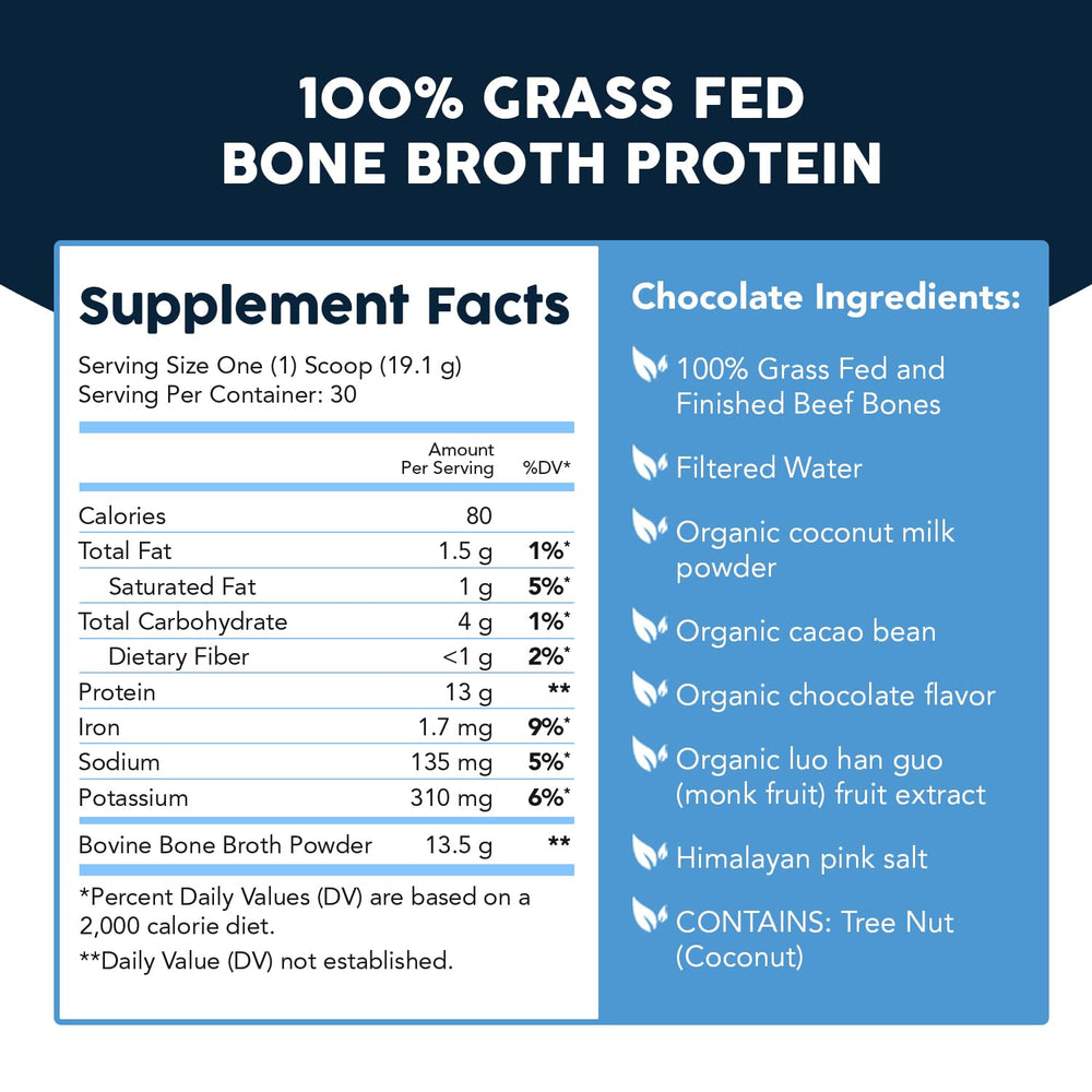 Paleovalley beef bone broth protein powder nutrition panel for informed choices