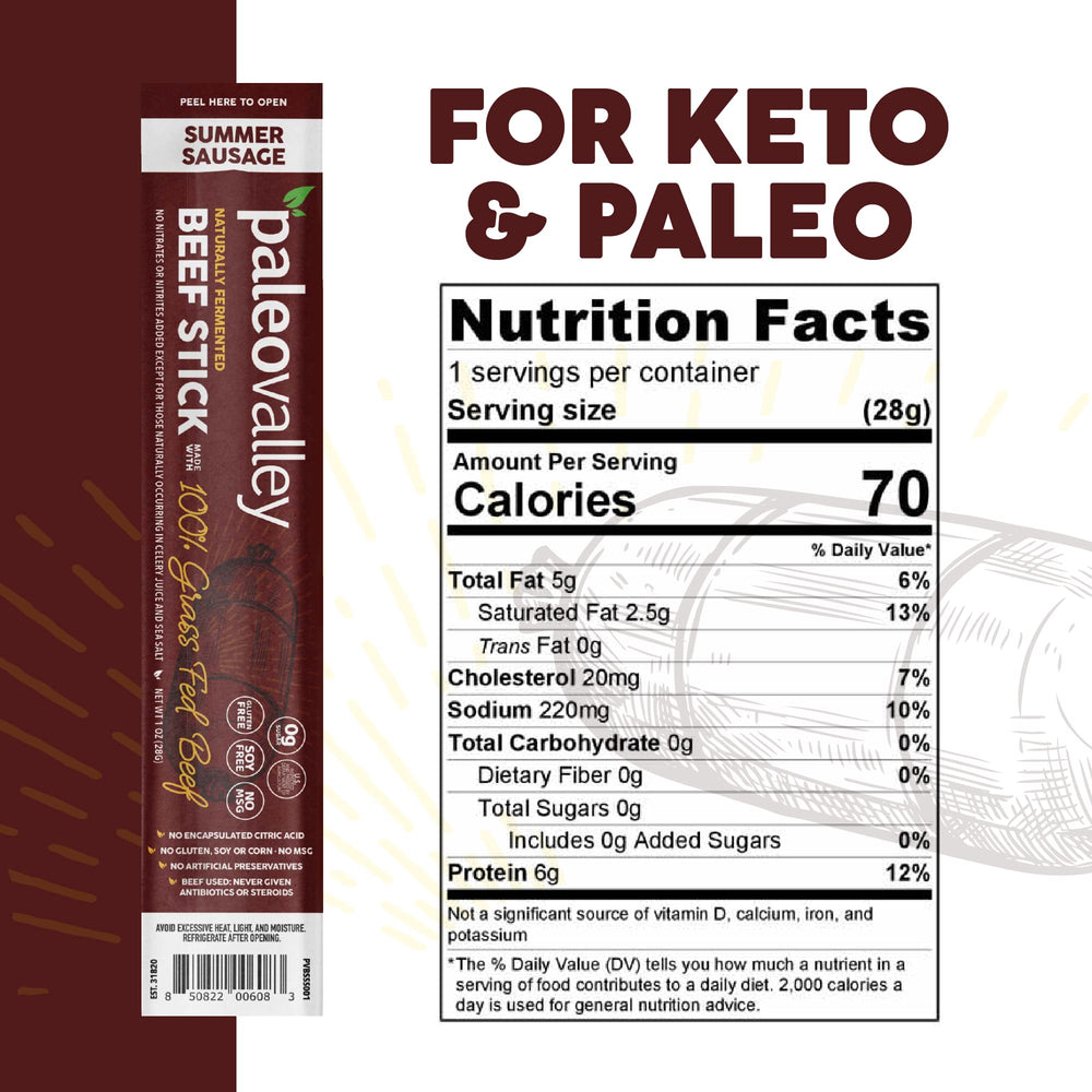 Paleovalley beef sticks on-the-go hero for busy days.