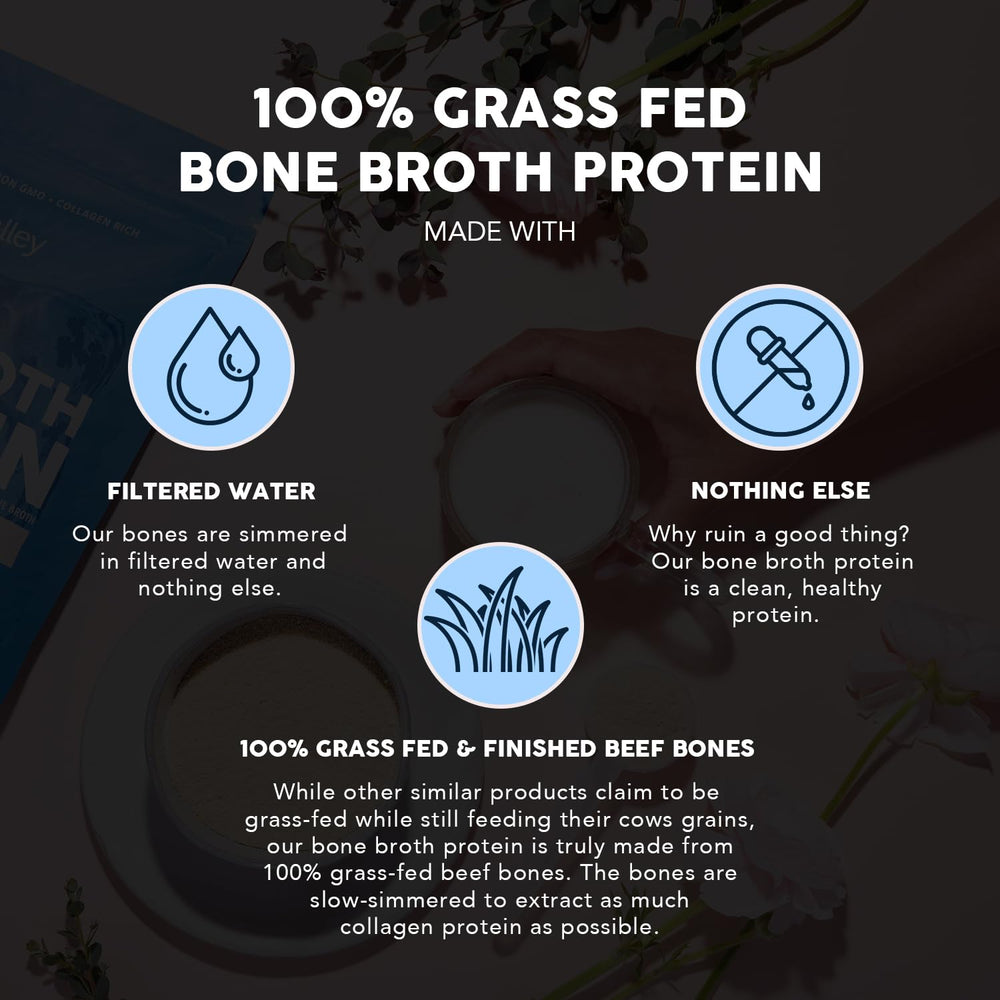 Paleovalley bone broth powder in a baking bowl adds gluten-free richness.