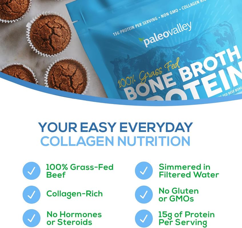 Paleovalley bone broth protein vanilla in coffee for a creamy protein boost