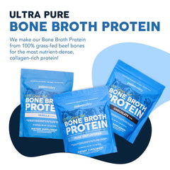 Paleovalley bone broth protein vanilla powder pack highlights clean grass-fed sourcing for keto-friendly protein