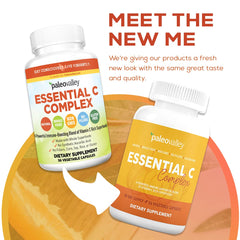Paleovalley Essential C Complex acerola ingredient highlights organic vitamin C source.