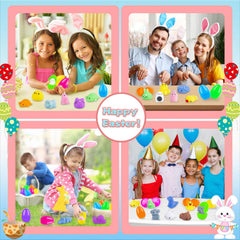 PaLeyFer colorful eggs housing soft mochi toys for gentle squeezing.
