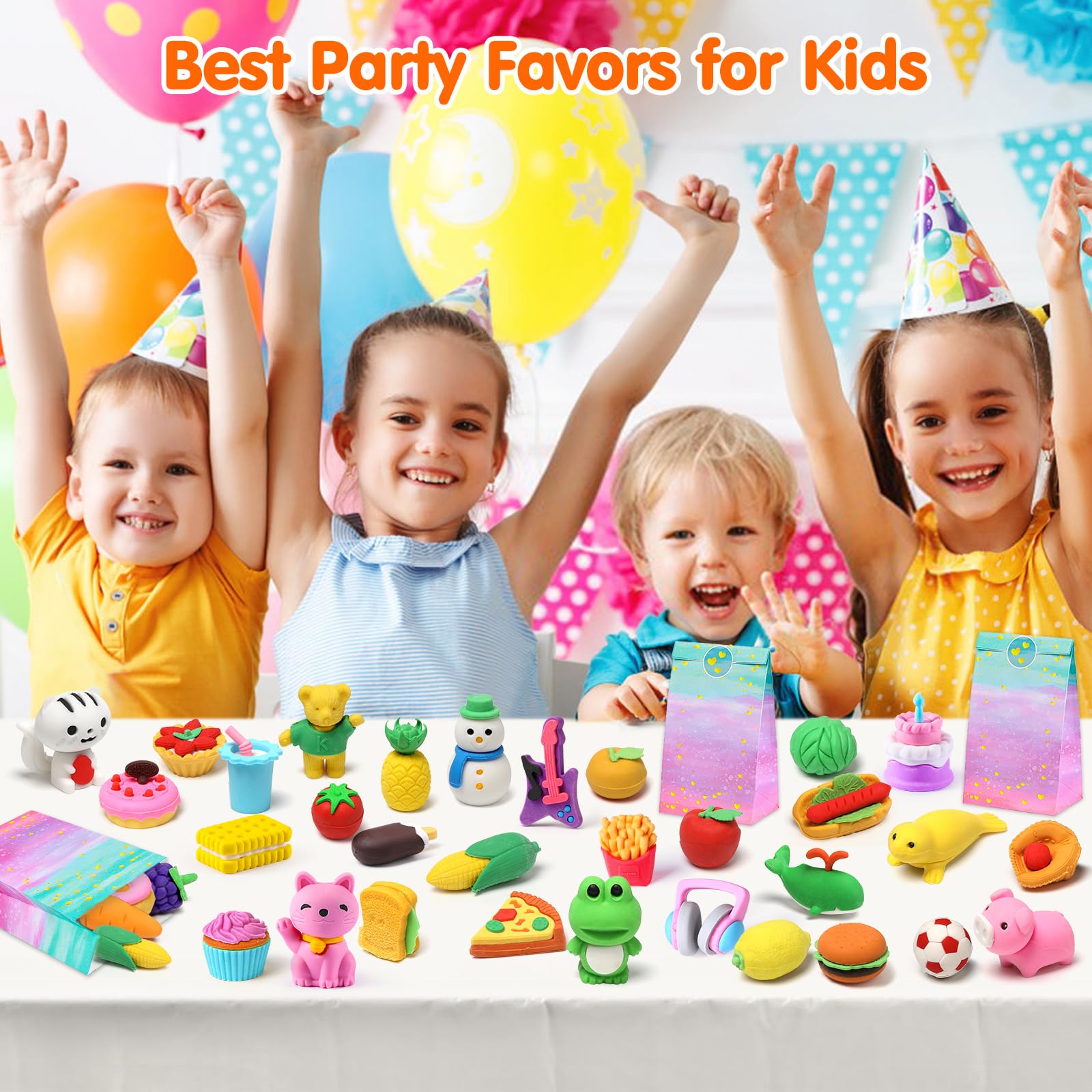 Palmatte bulk erasers ideal for party favors and goodie bags.