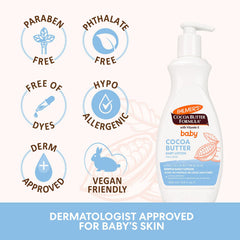 Palmer's Baby Lotion ingredients: cocoa butter, shea butter, vitamin E nourish delicate skin
