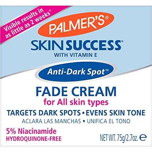 Palmer's Skin Success packaging shows a fade cream suitable for all skin types.