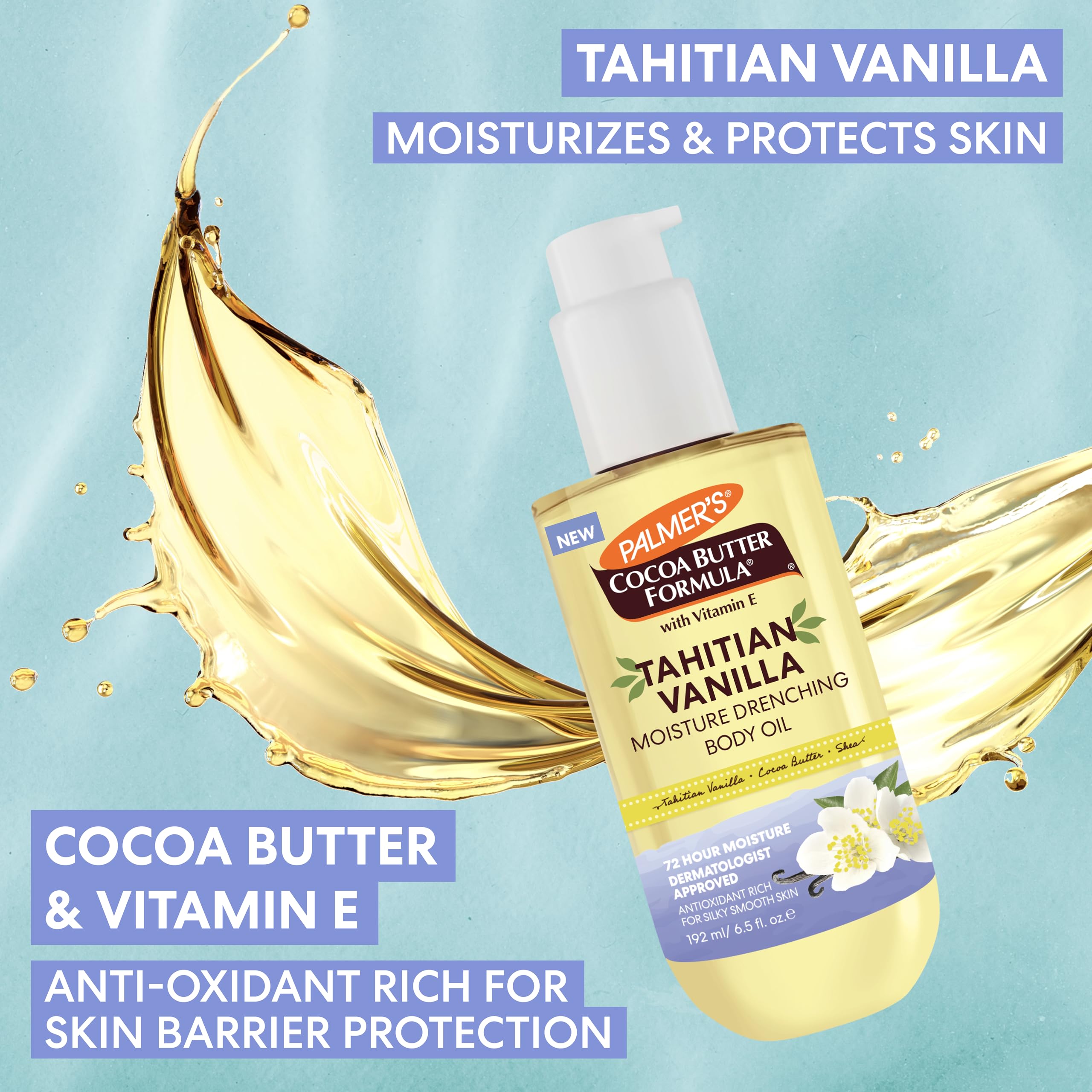 Palmer's 72-hour hydration appearance on skin after application.