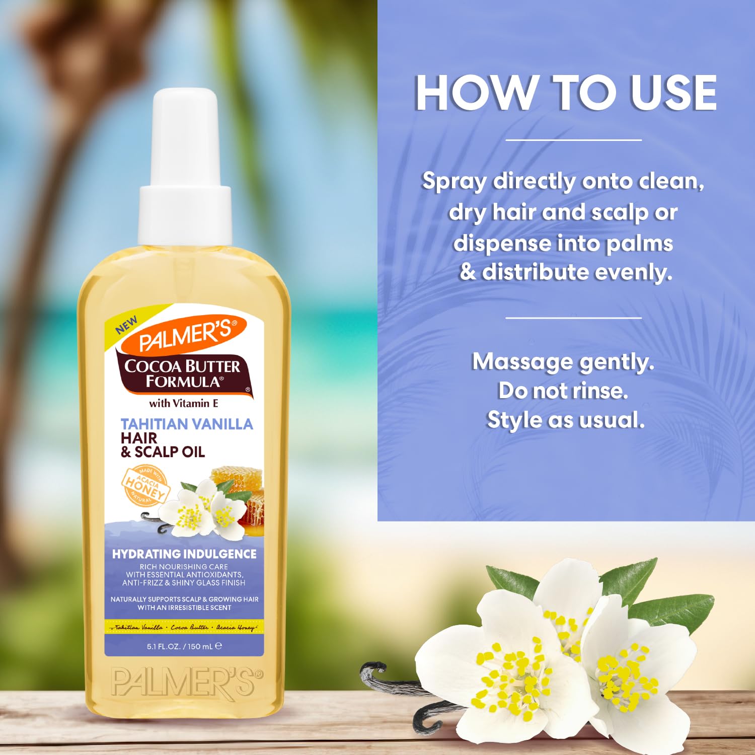 Palmer's Acacia honey vanilla fragrance note enhances scent while nourishing the scalp.