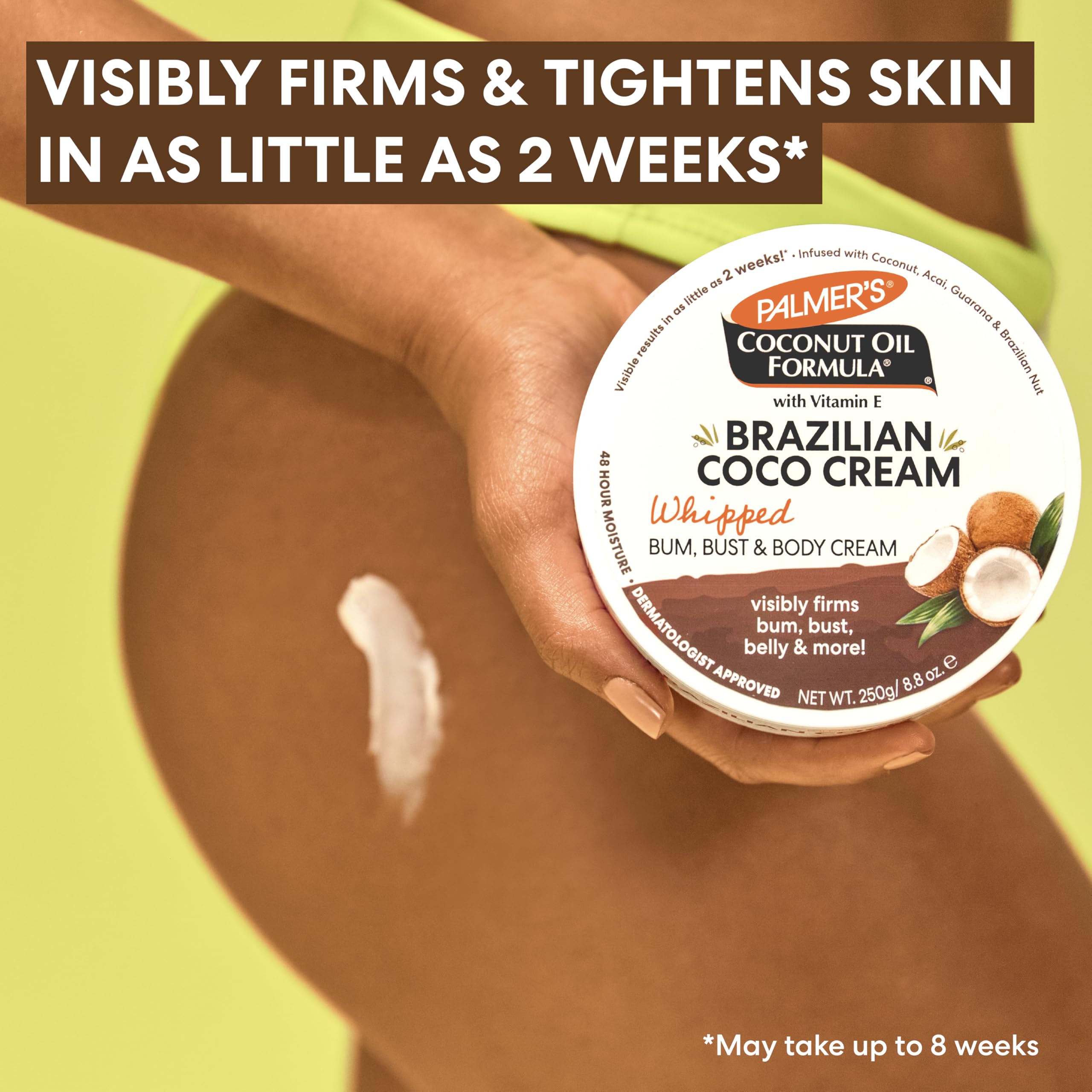 Palmer's Brazilian Coco Cream application on arm demonstrates quick absorption