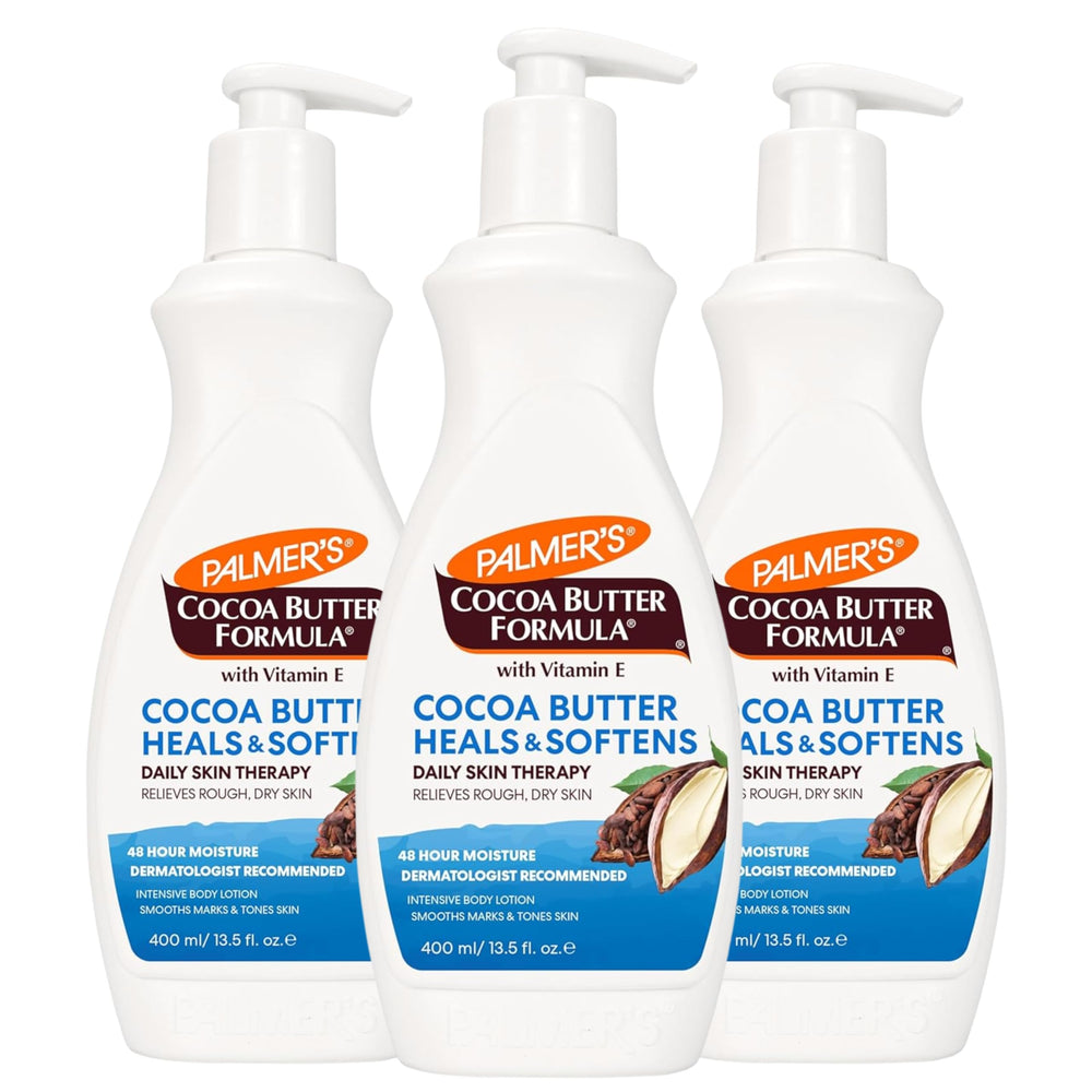 Palmers Cocoa Butter Daily Skin Therapy lotion pump bottle hydrates dry skin.