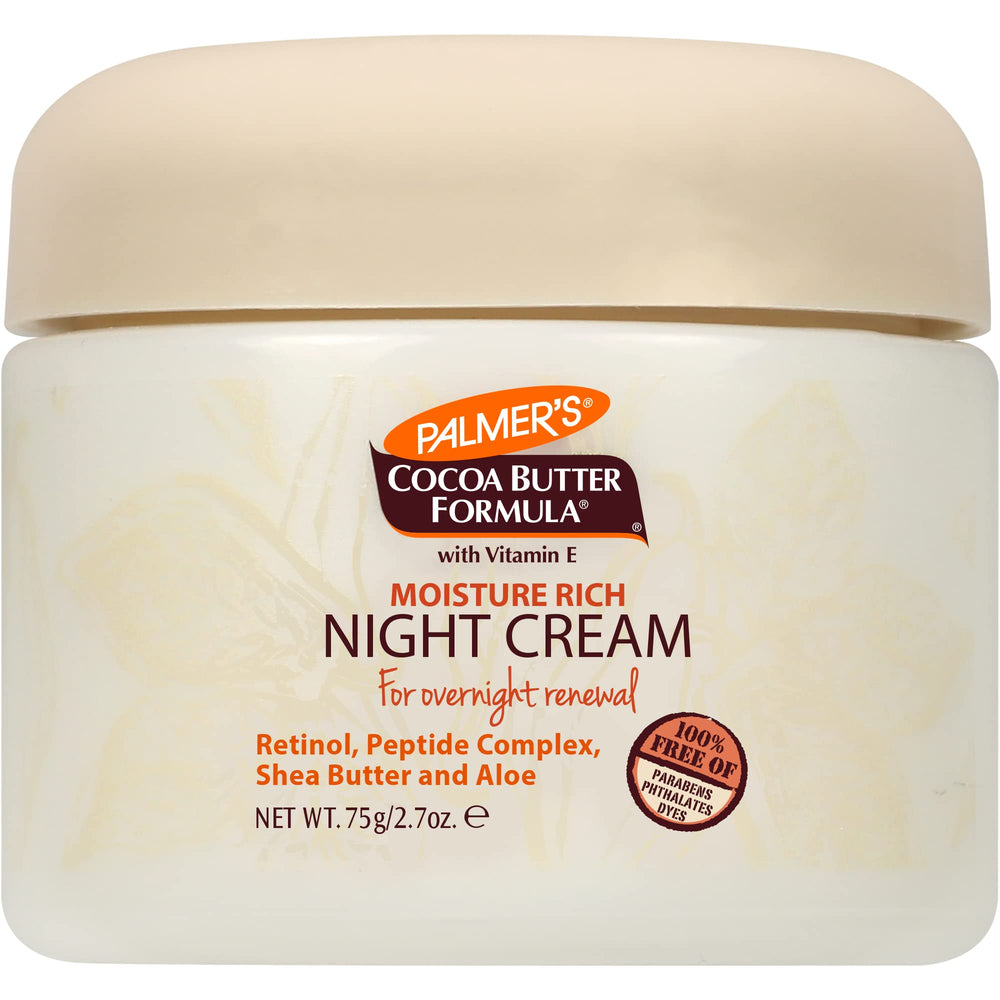 Vitamin E in Palmer's Night Cream highlighted as antioxidant support.