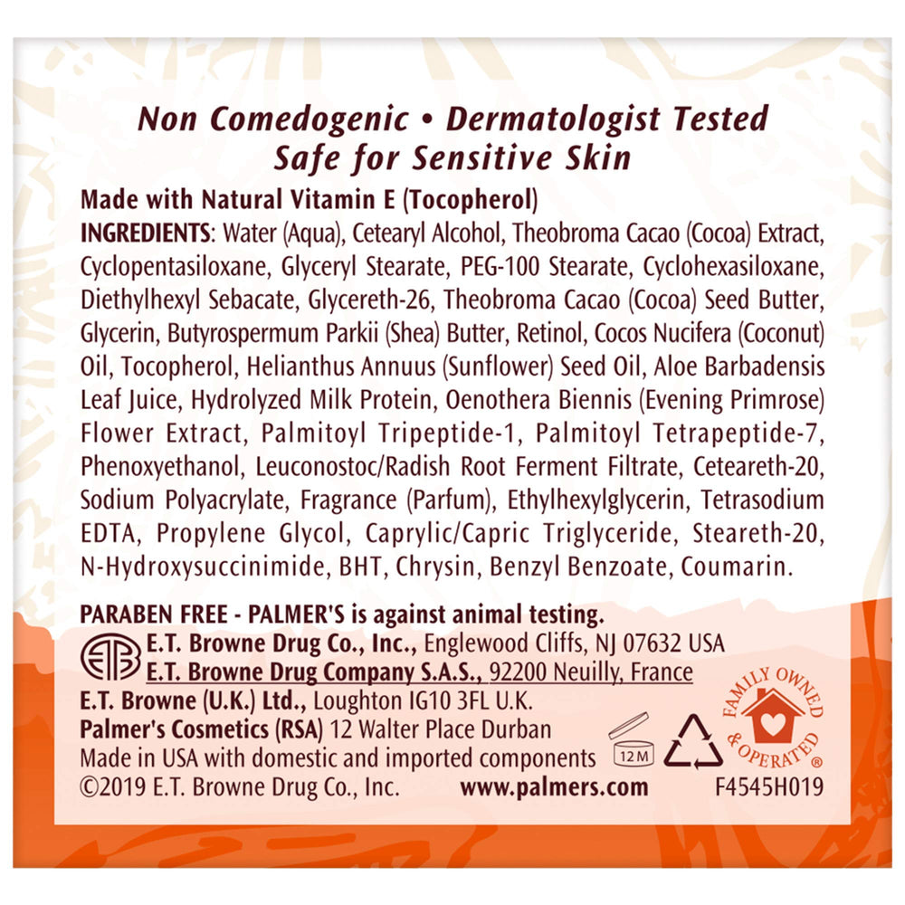 Palmer's Night Cream applied to the face for softer skin by morning.