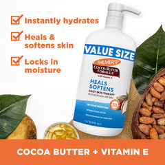 Graphic of cocoa butter, coconut oil, and shea butter blend in Palmer's formula.