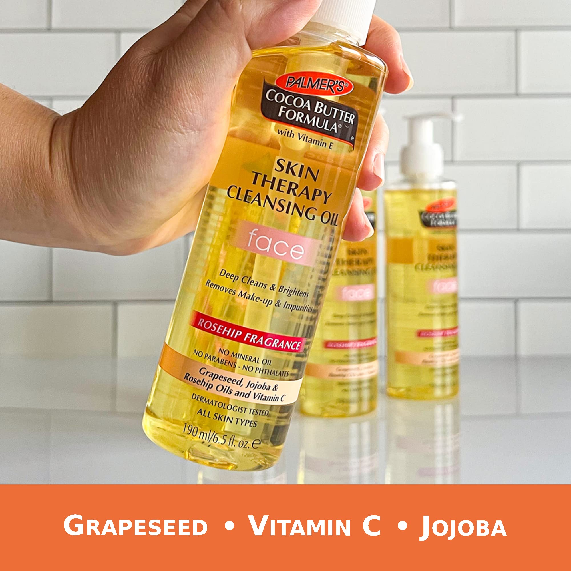 Palmer's vitamin E and C infused oil brightens and nourishes the skin.