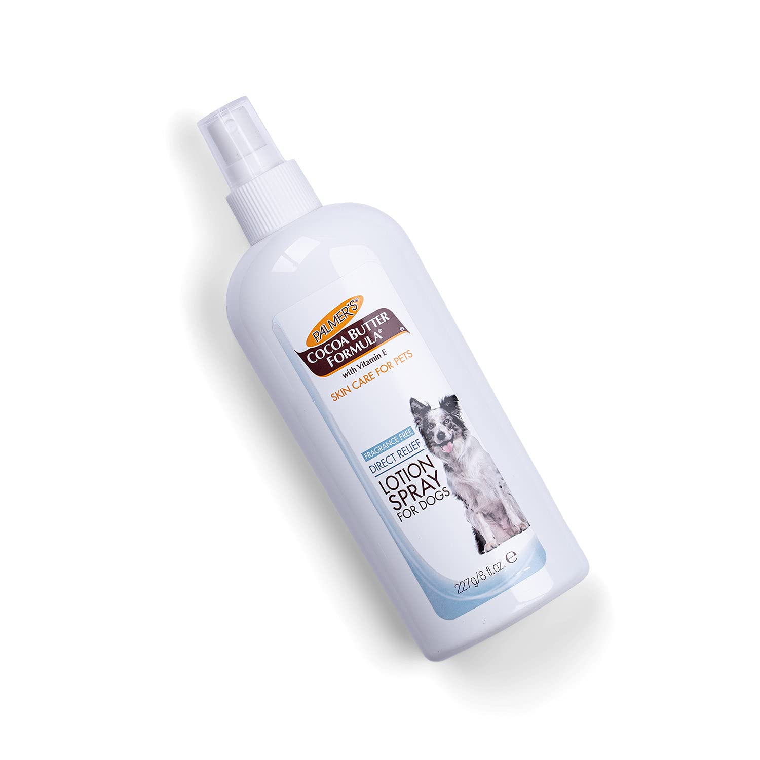 Palmer's for Pets spray-on lotion targets dry spots while leaving coat soft.