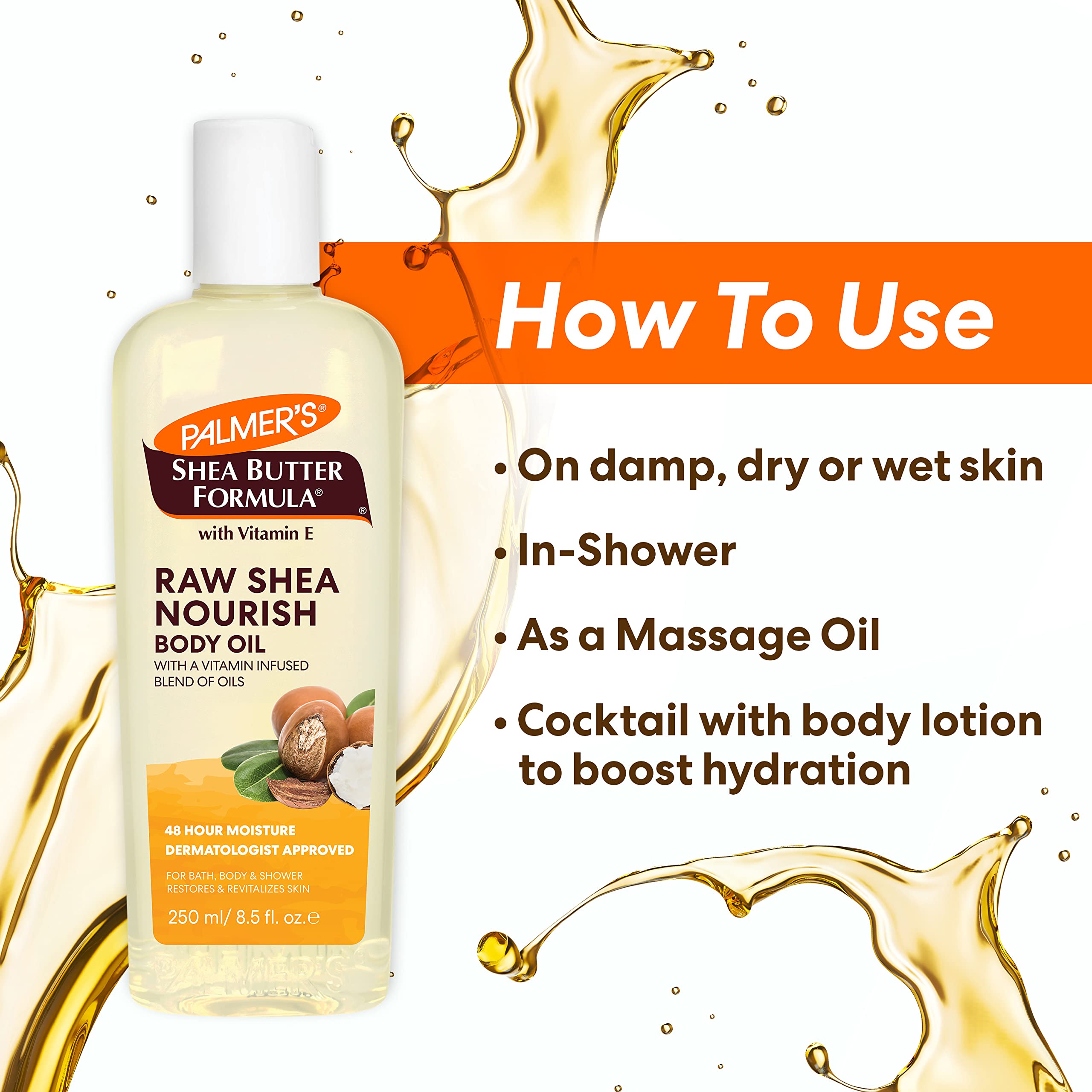 Free from mineral oil and parabens on bottle label