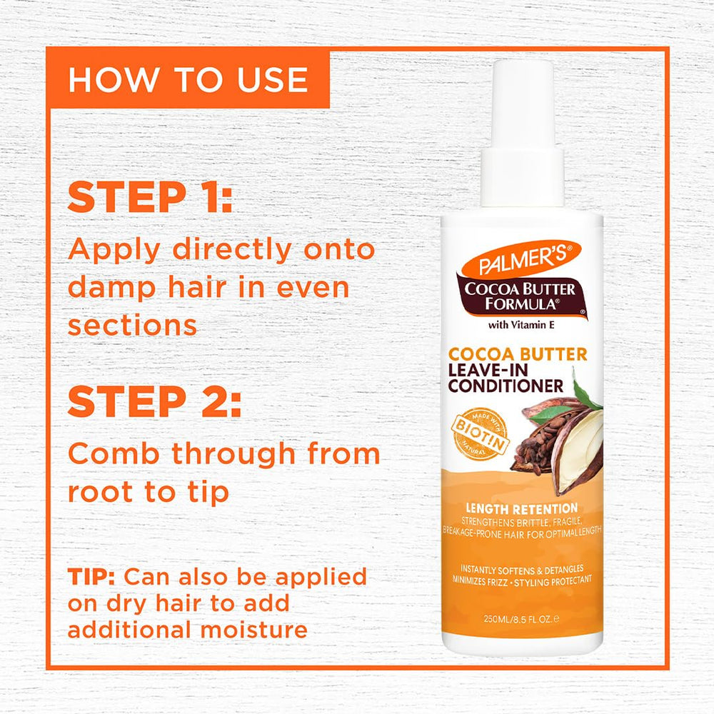 Palmer's leave-in applied on damp hair from root to tip.