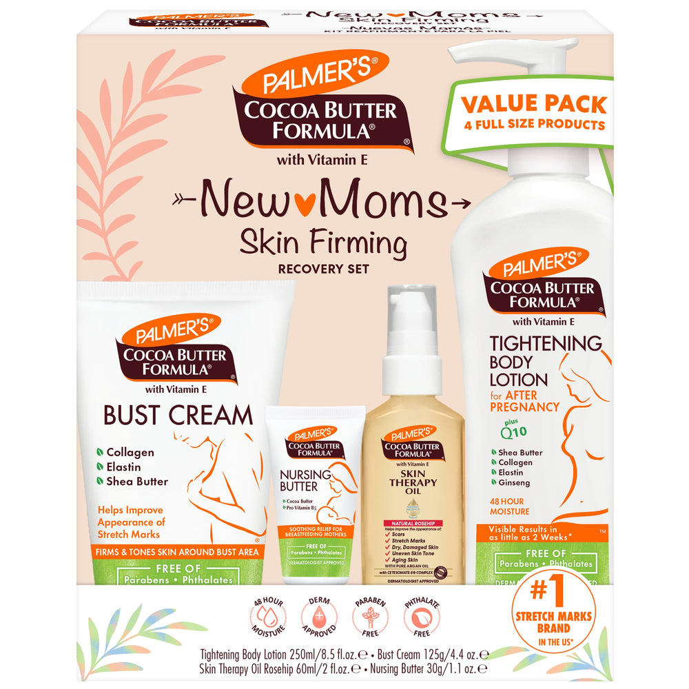 Palmer's New Moms Tightening Body Lotion bottle for firming and hydration.