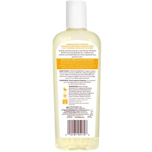 Palmer's body oil applied on arm to show absorption