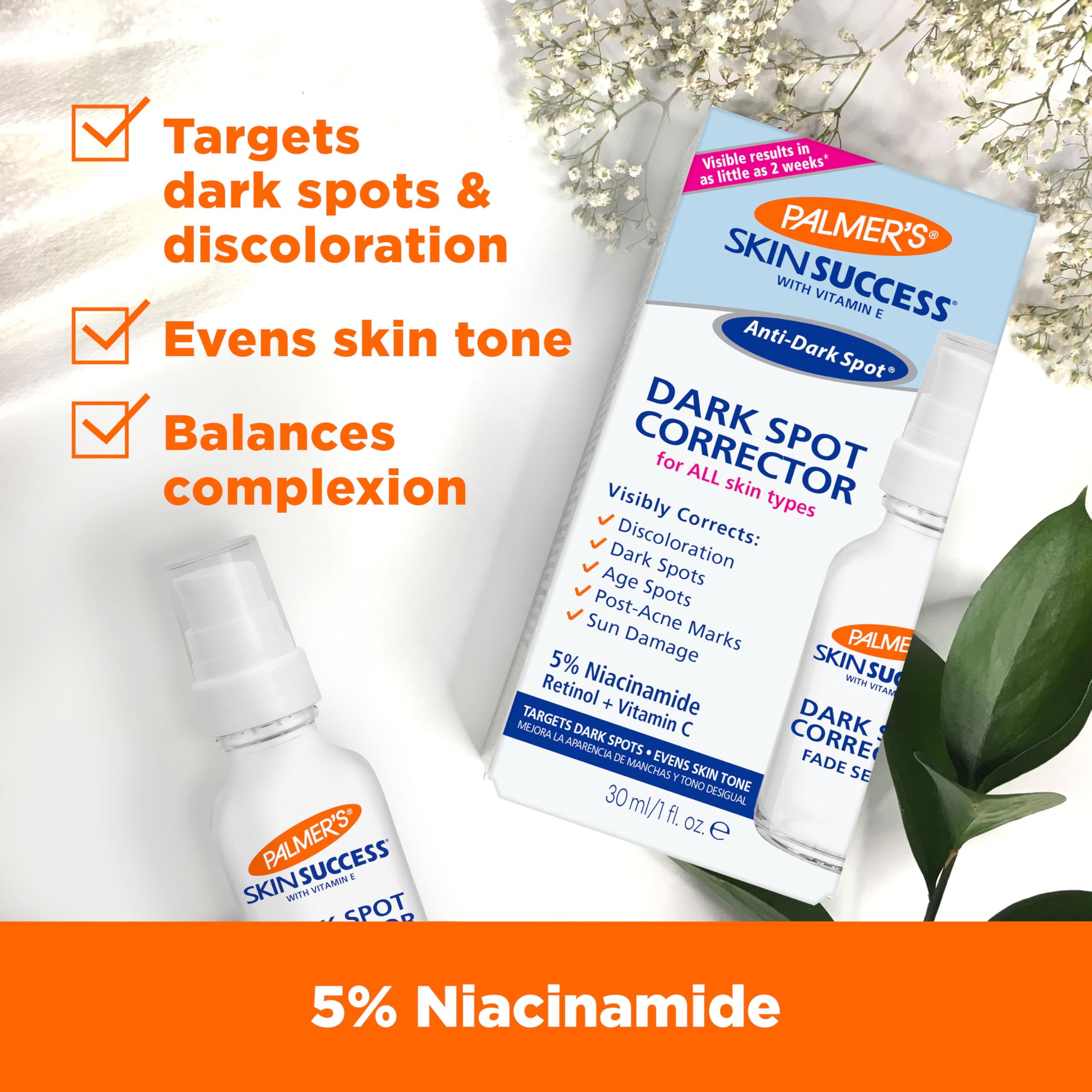 Serum applied to cheek, suggesting daily use for brightness and even tone