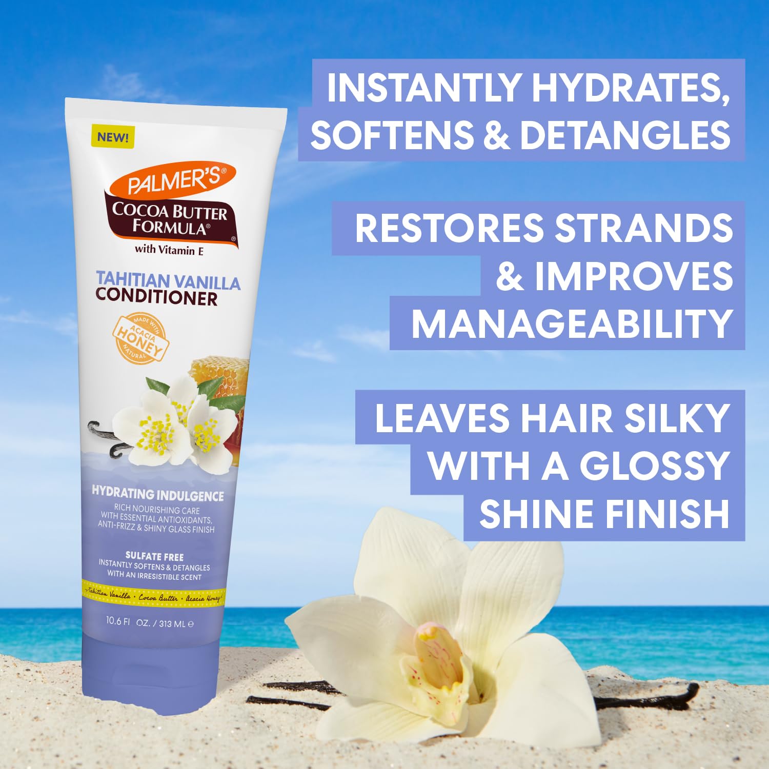 Palmer's Tahitian Vanilla Conditioner cream texture easy detangling.