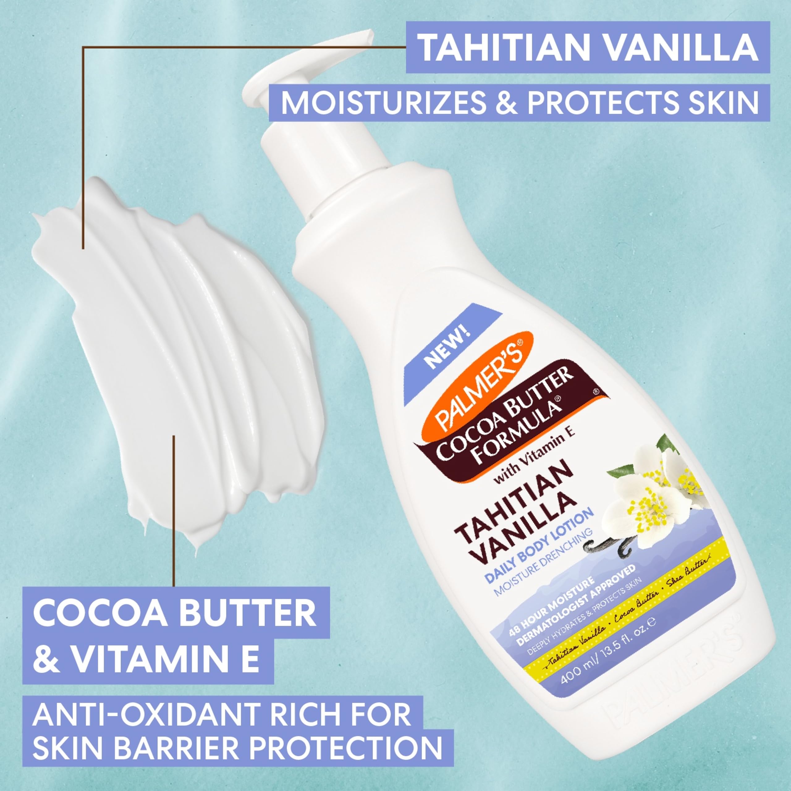 Close-up of Tahitian Vanilla fragrance on Palmer's lotion
