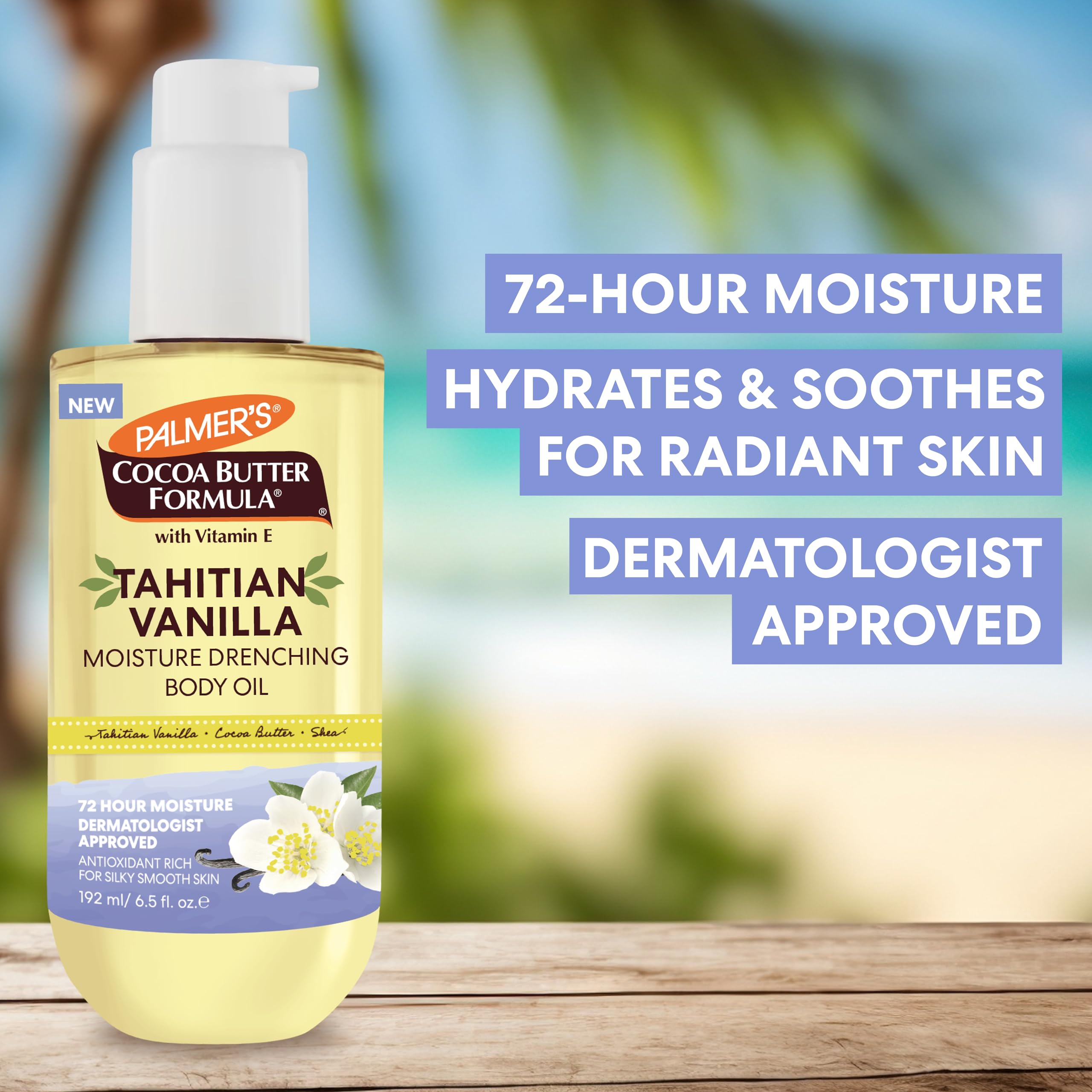Palmer's Vanilla fragrance delivers a comforting spa-like scent during application.
