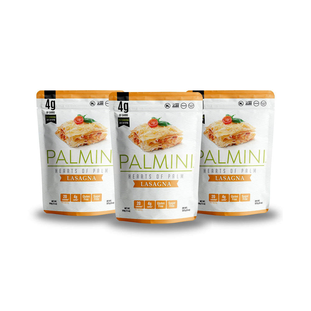 Palmini lasagna sheets packaging for quick keto dinners.