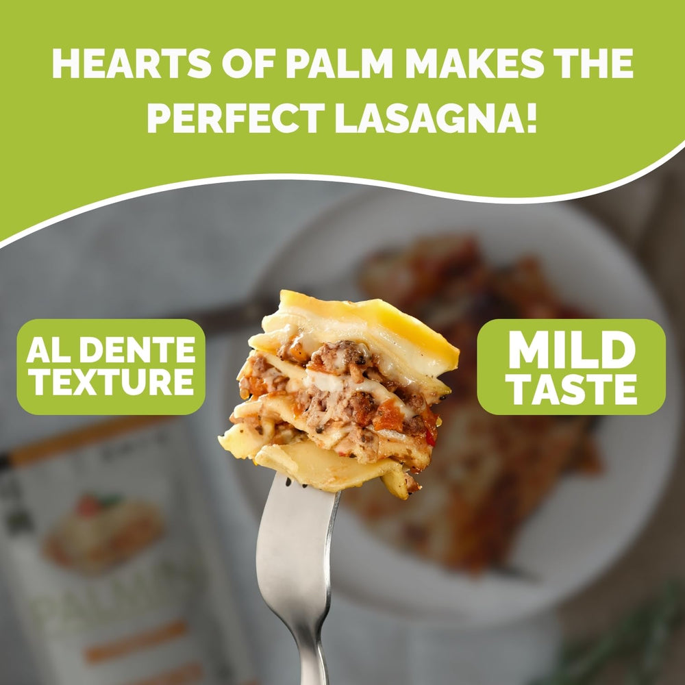Palmini lasagna sheets layered with spinach and ricotta.