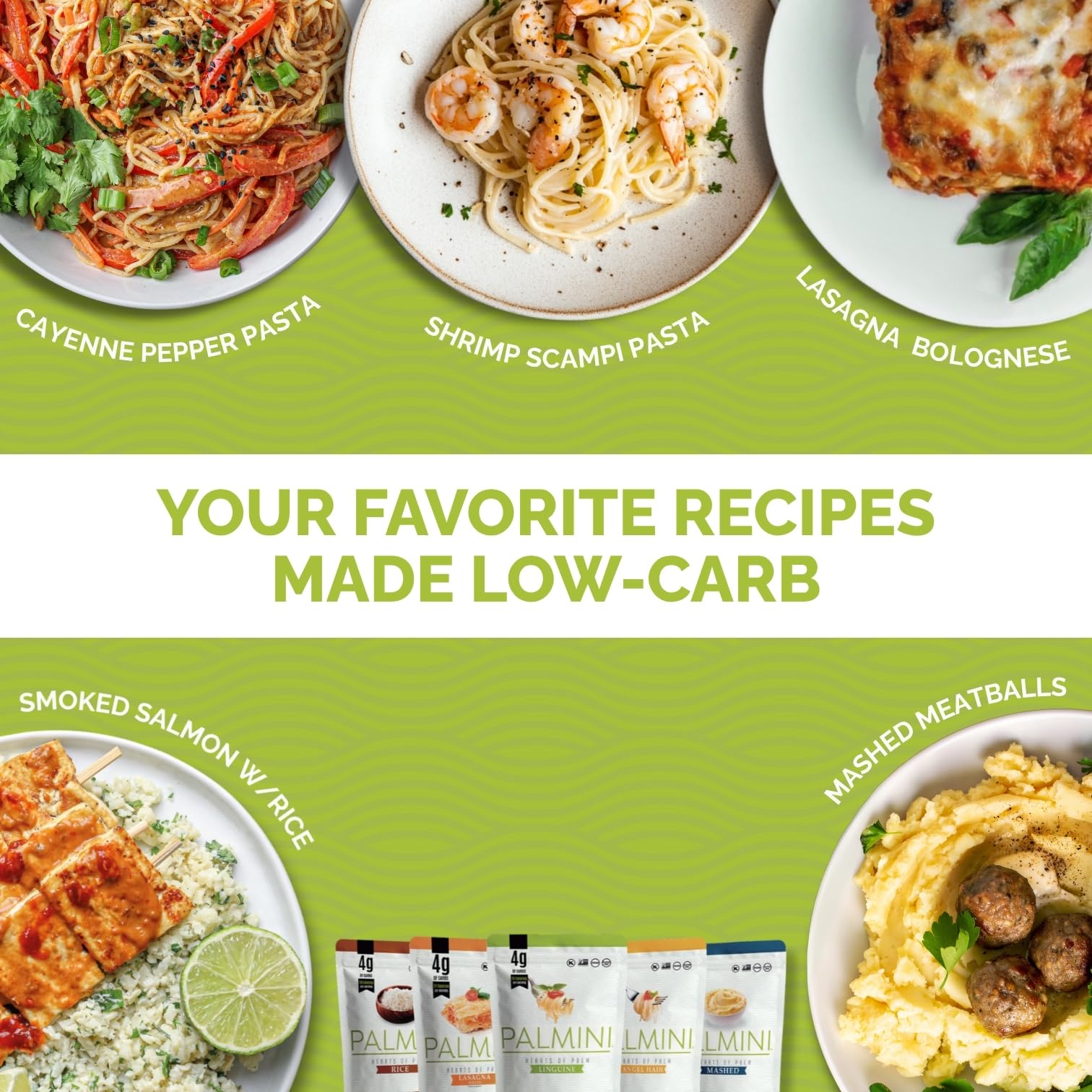 Palmini variety-pack pouch displays all shapes in one gluten-free kit