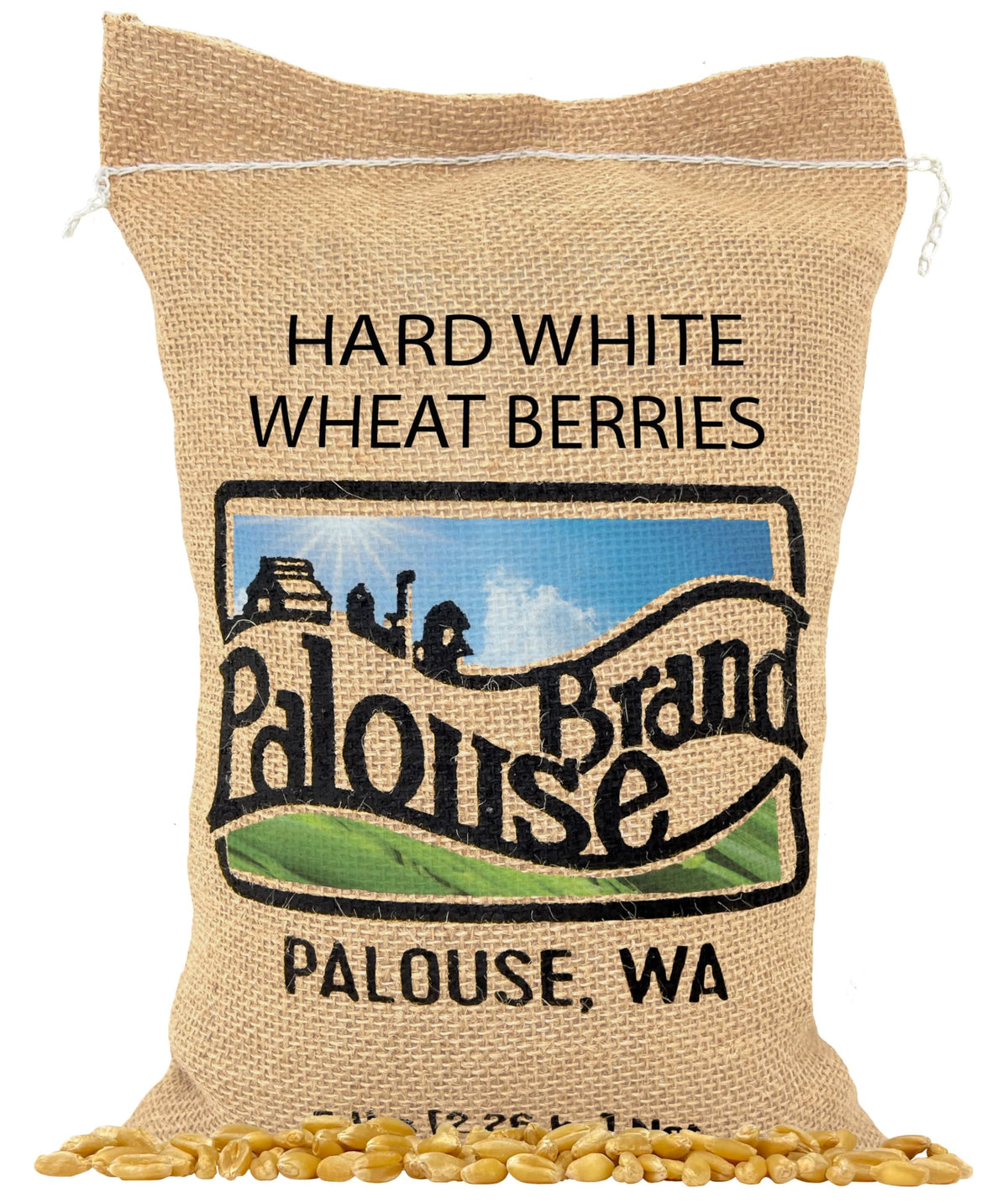 Palouse Brand hard white wheat berries pack shot for pantry storage and resilience.