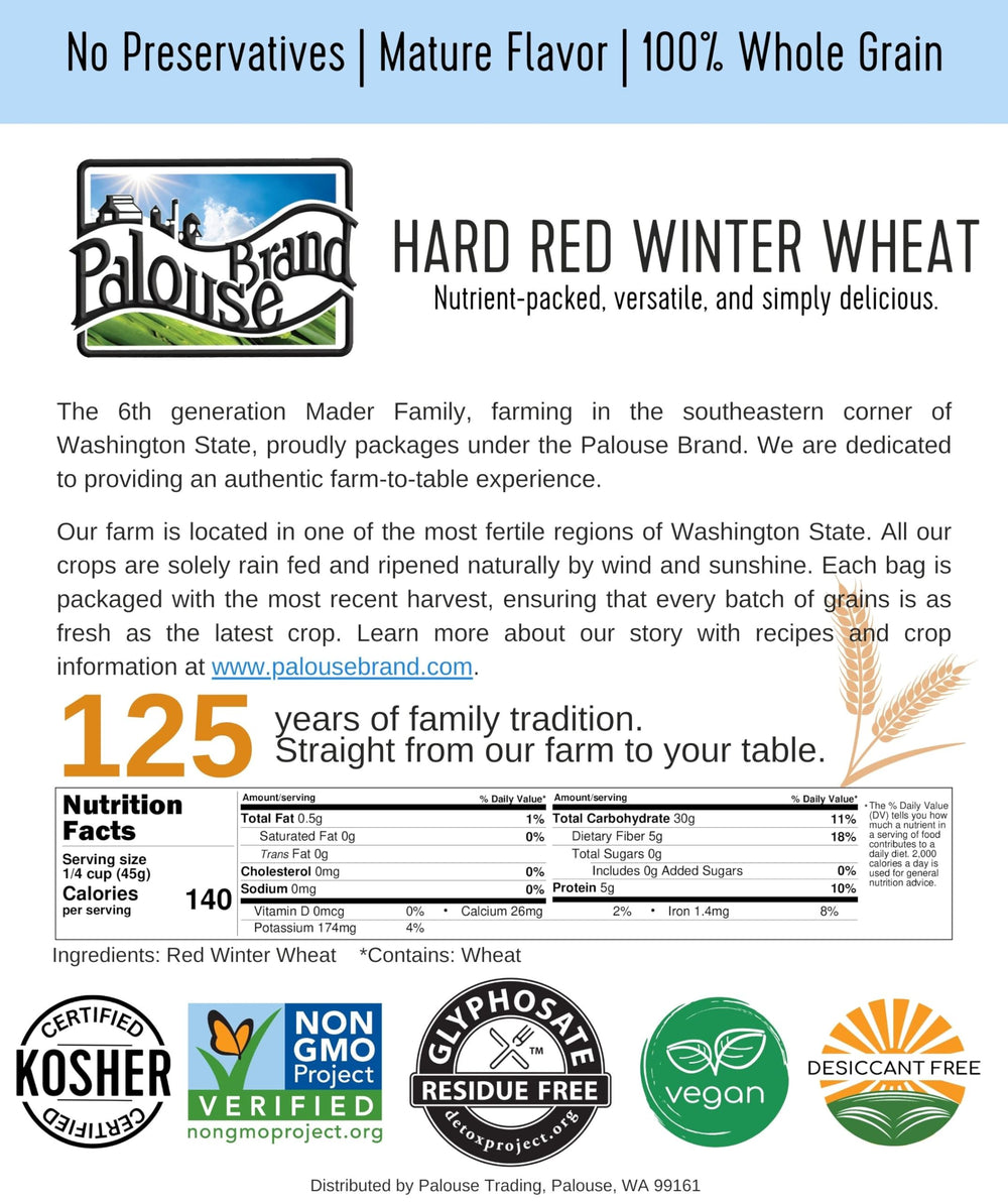 Palouse Brand Non-GMO Project Verified badge on label for transparency.