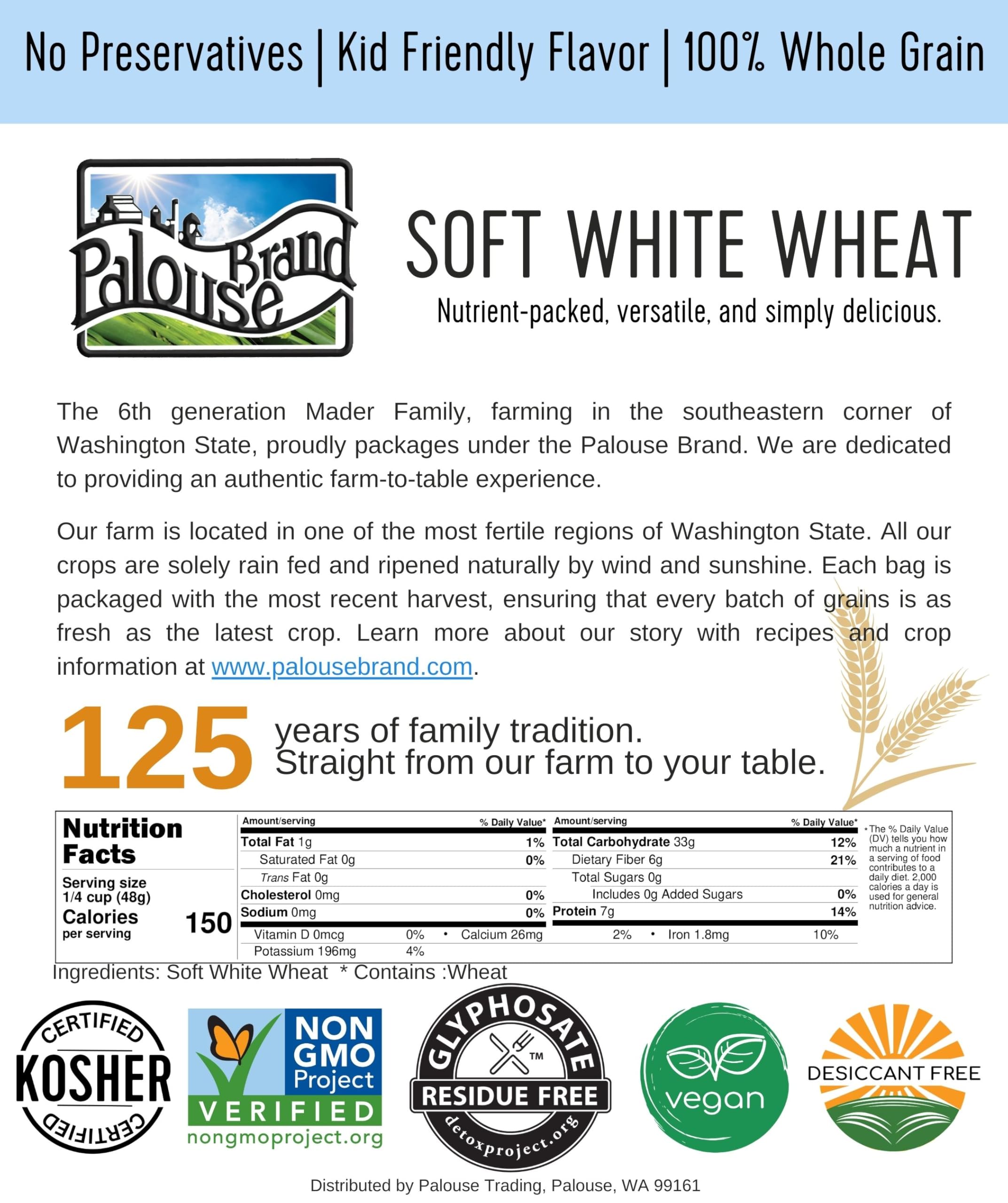 Palouse Brand non-GMO Project Verified wheat berries in pantry