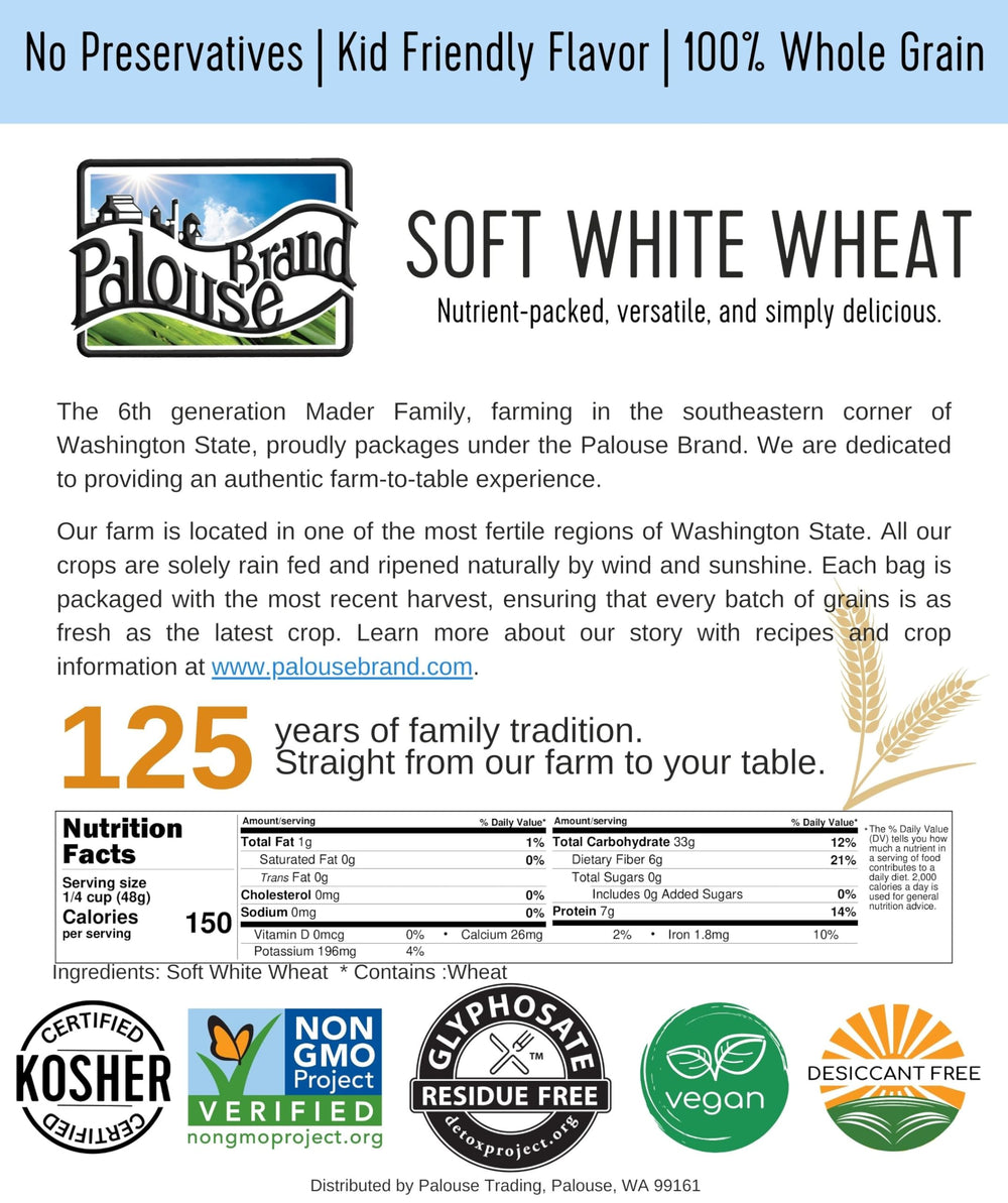 Palouse Brand non-GMO Project Verified wheat berries in pantry