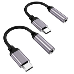 Paloxy USB-C to 3.5mm adapter front view—compact, durable, ready for everyday listening.