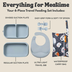Palz & Pandy divided plate helps separate foods during travel meals.