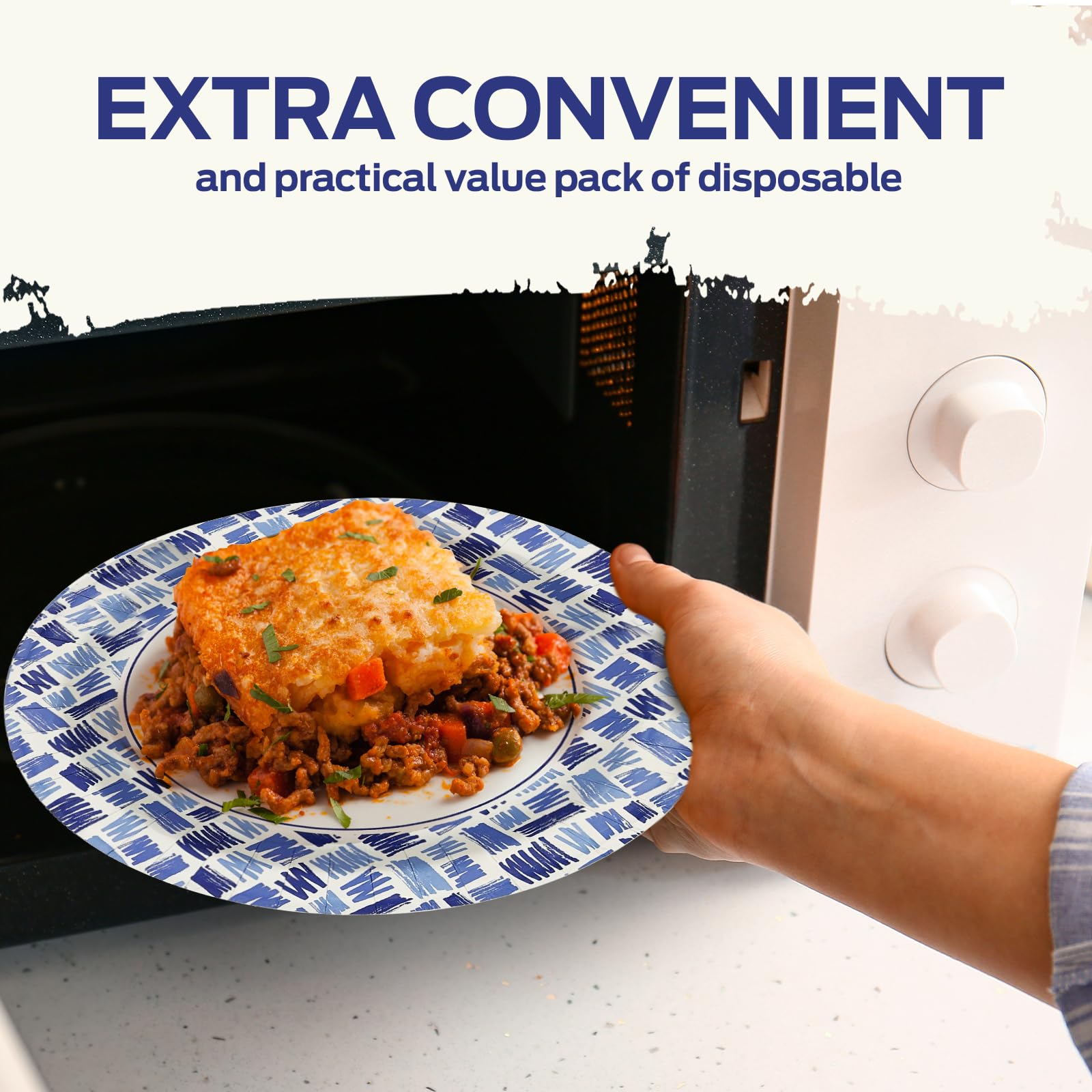 PAMI blue disposable plates for casual dining and cleanup