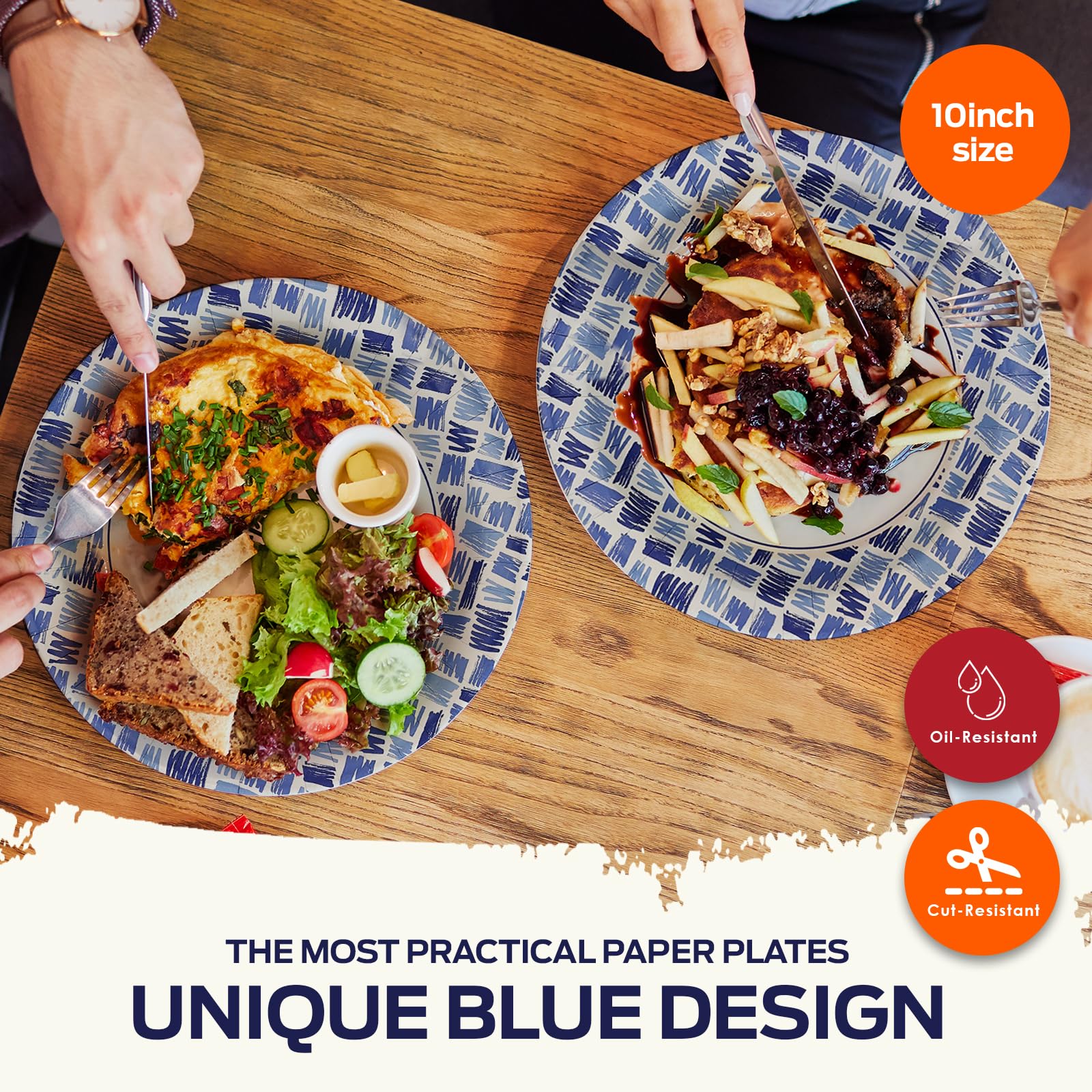 PAMI 9-inch blue plate with sturdy, oil-resistant surface