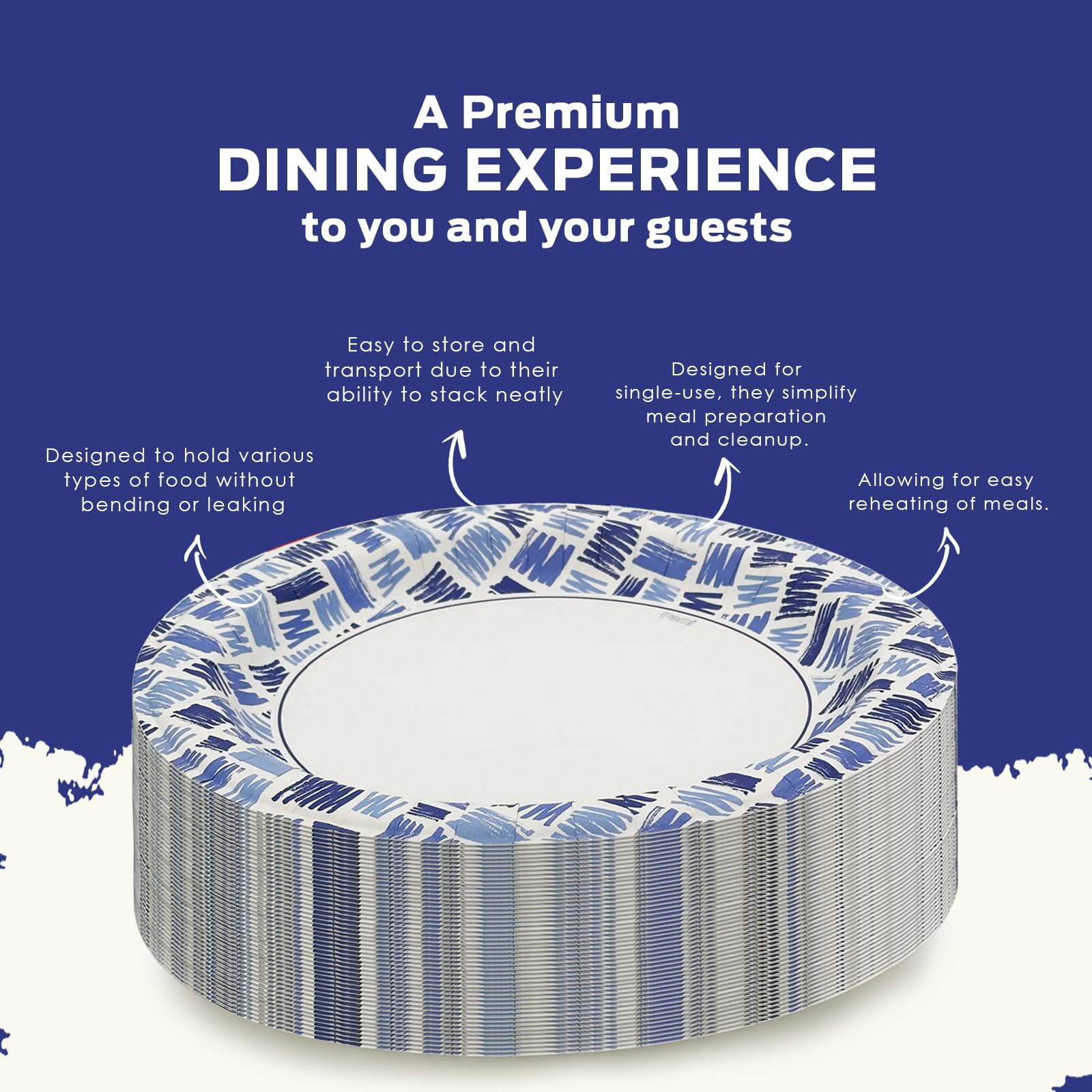PAMI microwave-safe blue plates for quick reheating
