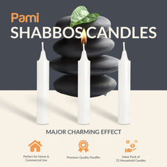 PAMI unscented taper candle for allergy-safe dining environments.