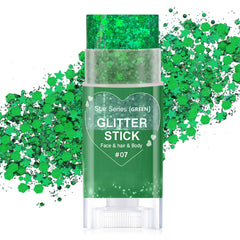 Paminify green hair glitter stick adds waterproof sparkle to hair and skin.