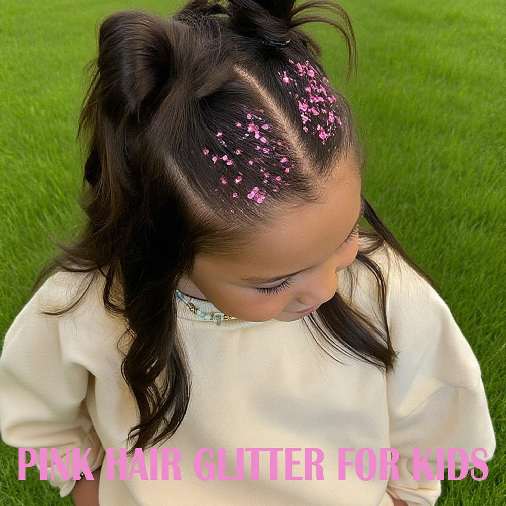 Paminify Pink Glitter Stick on hair for festival-ready glow.